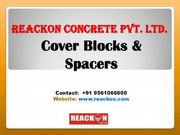 Cover Block Manufacturer and Exporter
