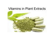 Vitamins in Plant Extracts