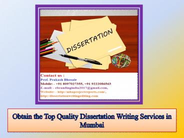 Obtain the Top Quality Dissertation Writing Services in Mumbai