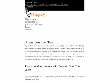 Organic Desi Cow Ghee