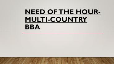 Why choose a Multi-country BBA programme?