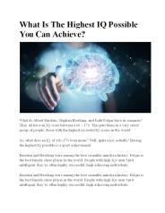 Highest IQ Possible