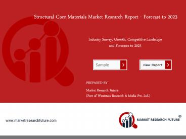 Structural Core Materials Market 2019 | Potential Growth, Size & Share, Demand and Analysis of Key Players- Forecasts To 2023