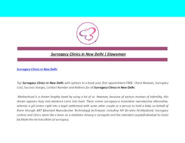 Surrogacy Clinics in New Delhi | Elawoman