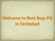 Best PG for boys in NCR