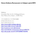 Home Delivery Restaurants in Udaipur Quick RFM