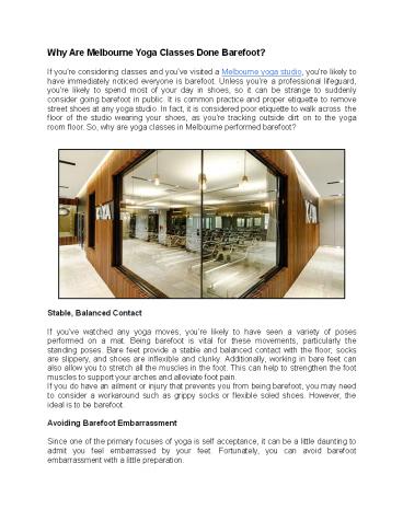 Why Are Melbourne Yoga Classes Done Barefoot?