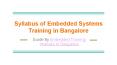 PTInstitute - Syllabus of Embedded System Training in Bangalore PowerPoint PPT Presentation