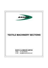 Aluminum Textile Sections Manufacturer & Supplier
