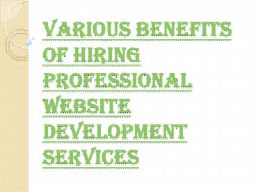 Furnish a Clean and Luring Website With Professional Web Development Services