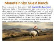 Mountain Sky Guest Ranch Vacations