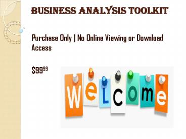 The Business Analysis Toolkit - By Expert Toolkit