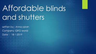 home office window blinders