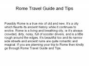 Rome Travel Guide and Tips