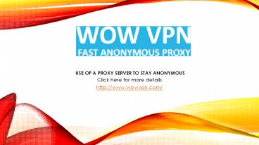 Use Of A Proxy Server To Stay Anonymous