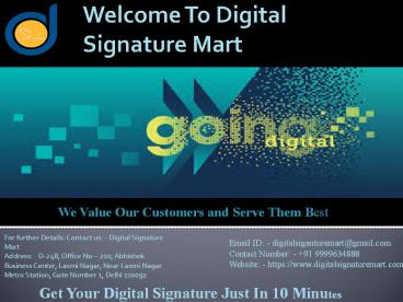 Digital Signature Certificate