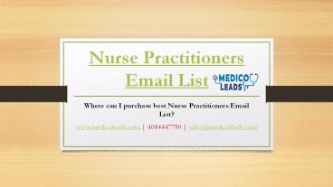 Nurse Practitioners Email List