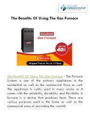 The Benefits Of Using The Gas Furnace