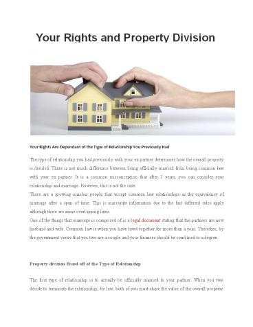 Your Rights and Property Division
