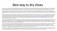 Best way to dry shoes PowerPoint PPT Presentation