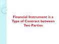 Financial Instrument is a Type of Contract between Two Parties PowerPoint PPT Presentation