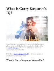Garry Kasparov’s IQ