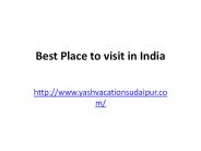 Best Place to visit in India