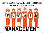 Best 3 Event Management Institutes in Kolkata & Mumbai