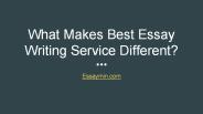 What Makes Best Essay Writing Service Different