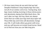 Tricks to make legs look longer