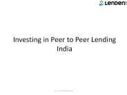 Investing in Peer to Peer Lending in India