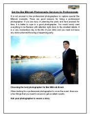 Get the Bar Mitzvah Photography Services by Professionals