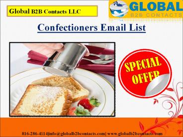 Confectioners Email List