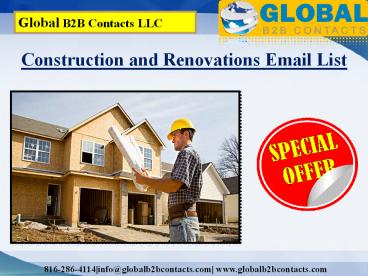 Construction and Renovations Email List