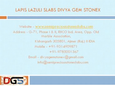 Lapis Lazuli Slabs Divya Gem Stonex