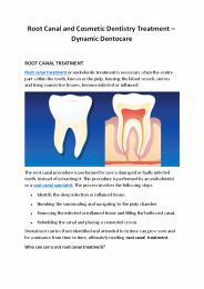 Root Canal and Cosmetic Dentistry Treatment – Dynamic Dentocare