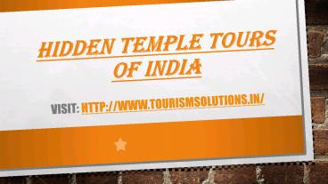 Hidden Temple tours of India