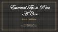 Essential Tips to Rent A Car PowerPoint PPT Presentation