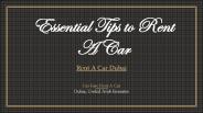Essential Tips to Rent A Car