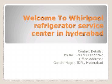 whirlpool refrigerator service center in hyderabad