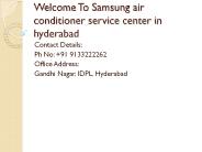Samsung Air conditioner service center in Hyderabad