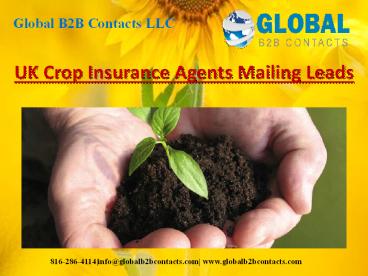 UK Crop Insurance Agents Mailing Leads