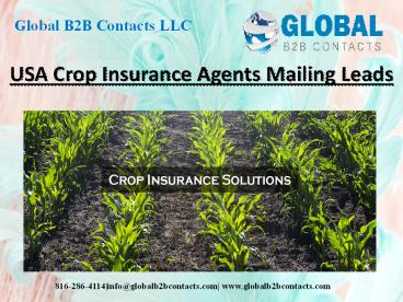 USA Crop Insurance Agents Mailing Leads