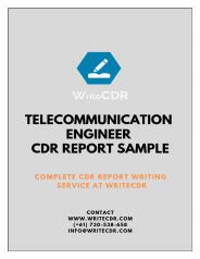 Telecommunication Engineer CDR Report Writing Service | WriteCDR