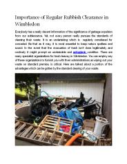 Importance of Regular Rubbish Clearance in Wimbledon