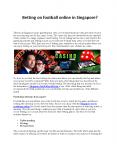 Betting on football online in Singapore? PowerPoint PPT Presentation