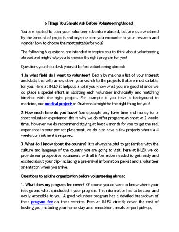 6 Things You Should Ask Before Volunteering Abroad