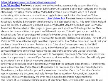 Live Video Bot Review