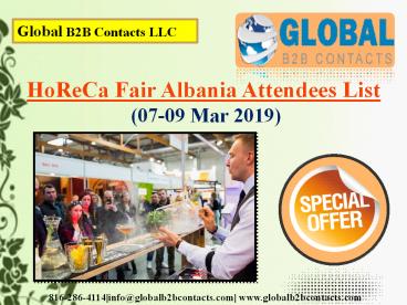 HoReCa Fair Albania Attendees List