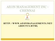 ((Aeon)) Management Inc - Chennai ((Reviews)))